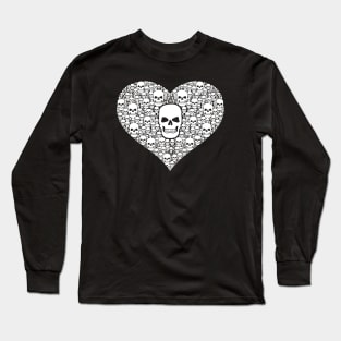 Heart shape made of Skulls, white Long Sleeve T-Shirt